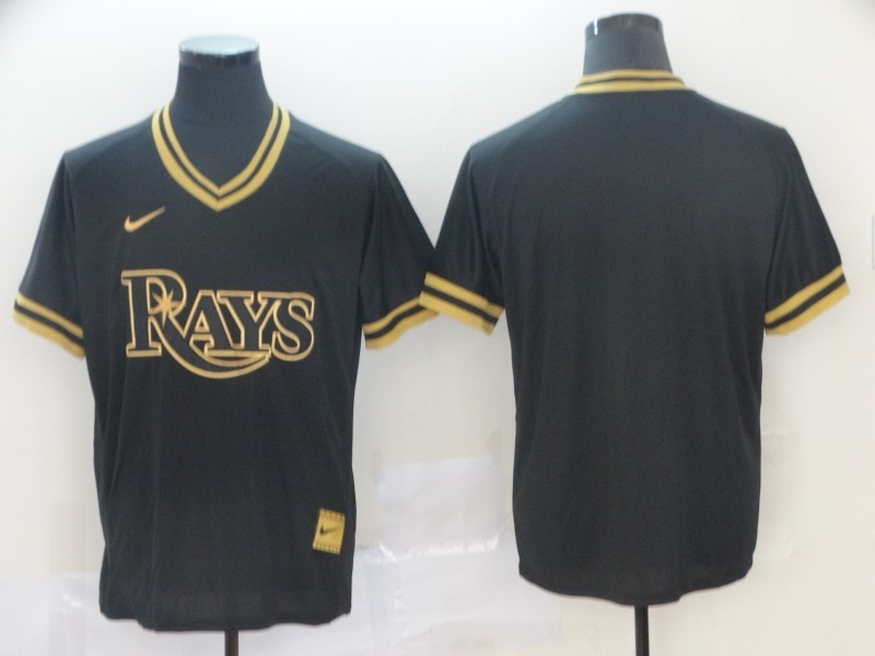 Men's Tampa Bay Rays Black Blank Jersey